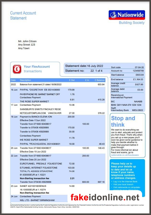 HSBC Bank Statement PSD Template